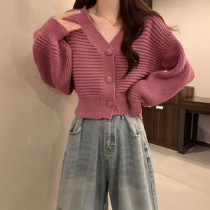 ショート丈 ニット カーディガン レディース 秋冬 韓国 きれいめ 大人 かわいい カジュアル おしゃれ 羽織り ライトアウター リブ編み ゆったり 伸縮性 大人可愛い 大人女子