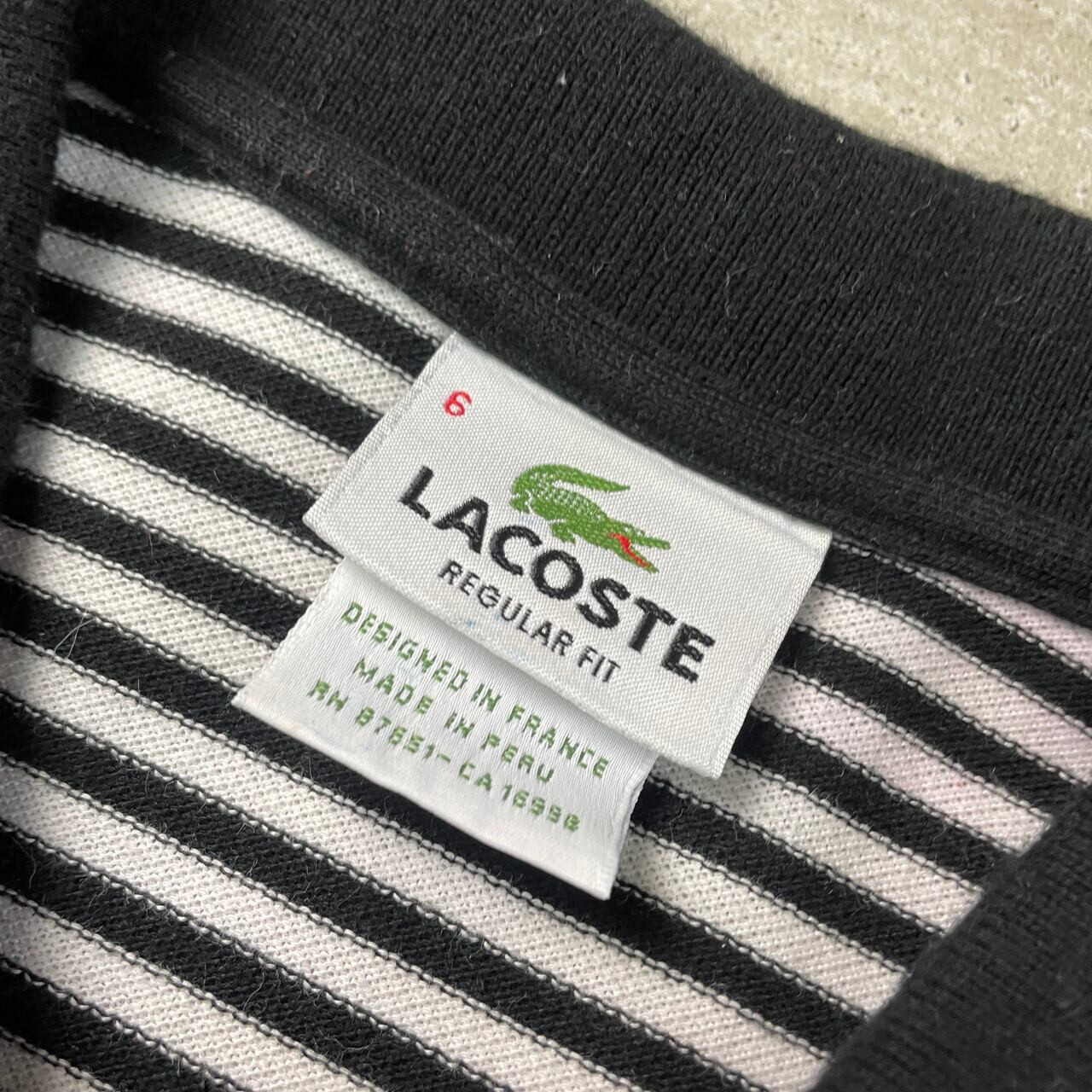 90年代 LACOSTE フレンチラコステ ボーダー ポロシャツ サイズ6 メンズ