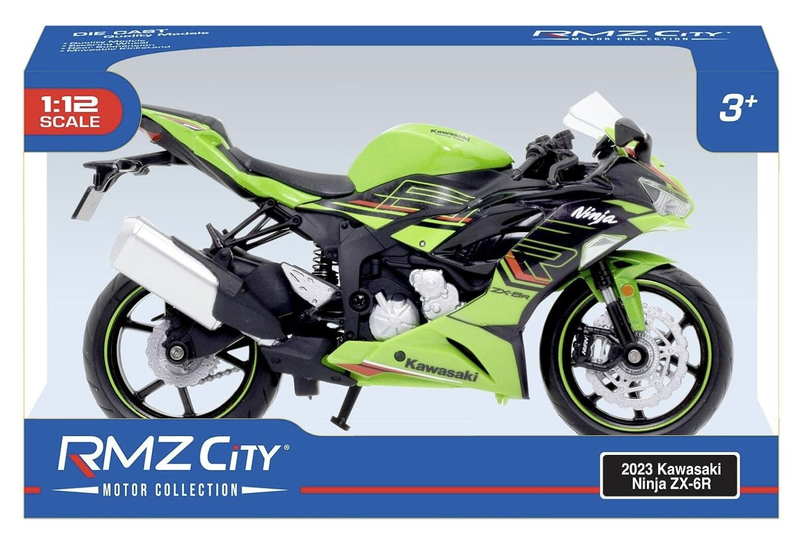 童友社 ダイキャストモーターサイクル 1/12 2023 Kawasaki Ninja ZX-6R グリーン 完成品