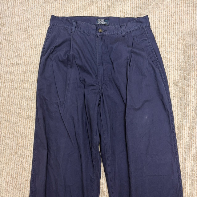 RALPH LAUREN 2TUCK CHINO PANT NAVY 1990'S OLD USA製