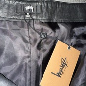 【STUSSY】ステューシー MILITARY CARGO LEATHER PANT レザー カーゴパンツ 32