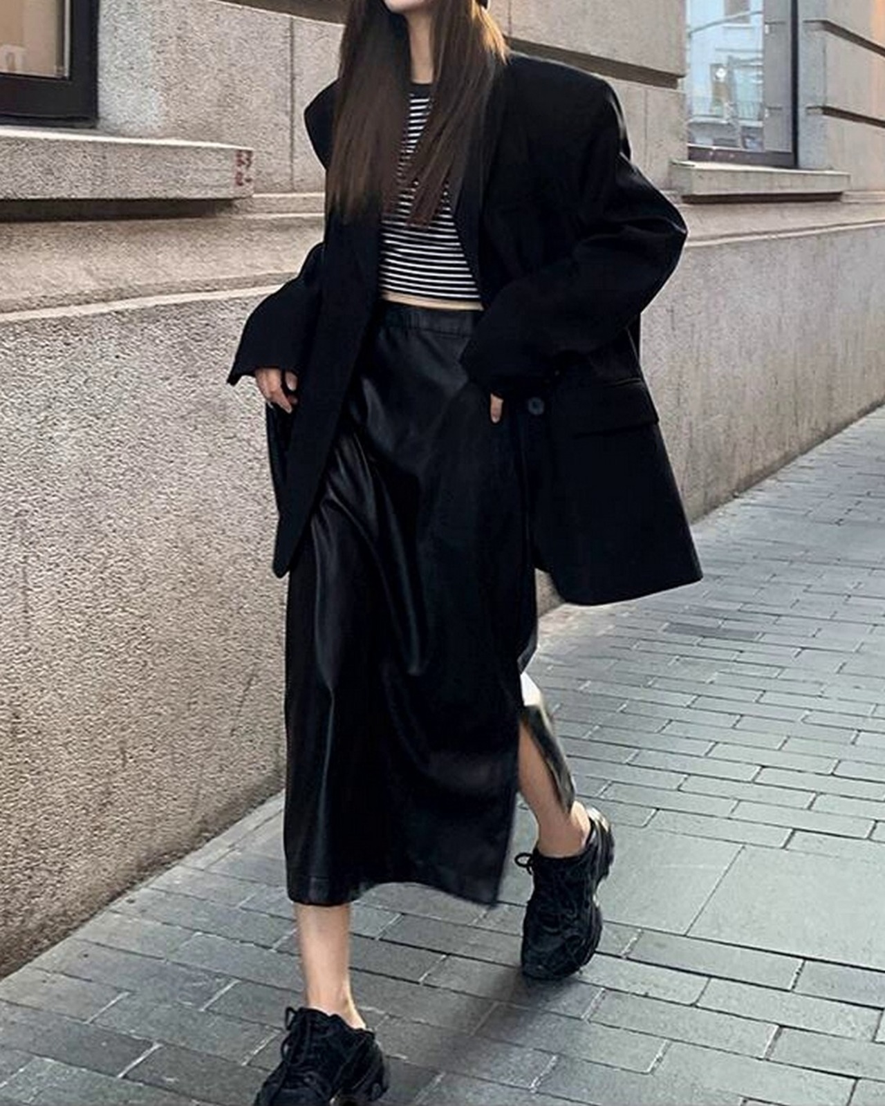 スリットモードフェイクレザースカート A0553 - 6