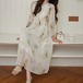 Vネックドロストシフォンフラワーワンピ ・78821