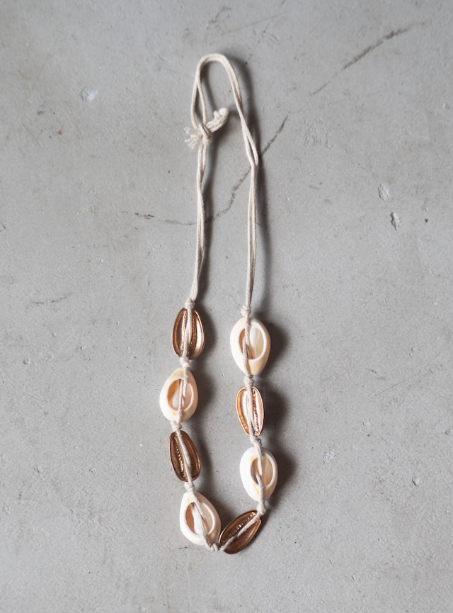 unknown used Cowrie and brass necklace