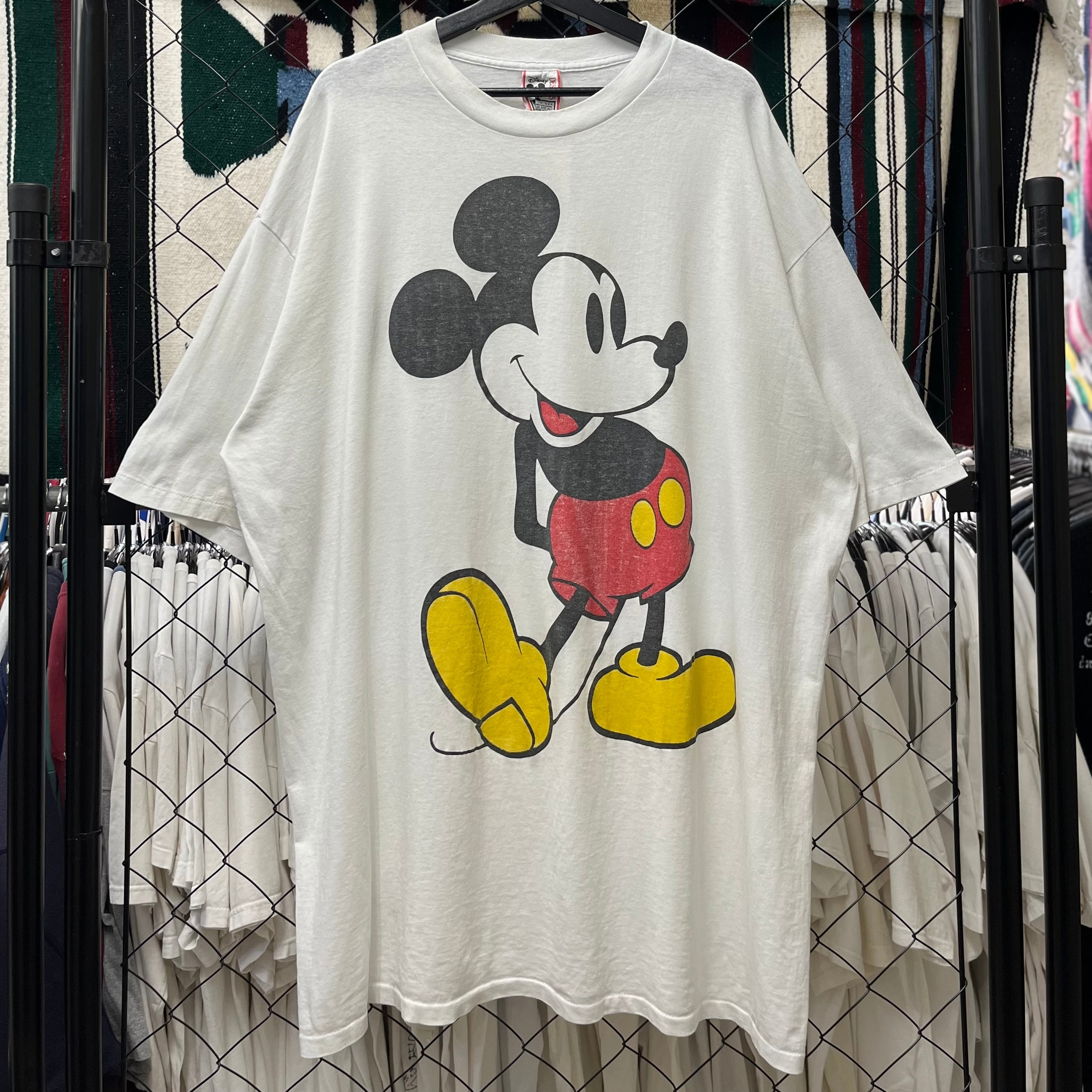 エクルベージュ USA古着 Disney ミッキーマウス ロンT ビックプリント