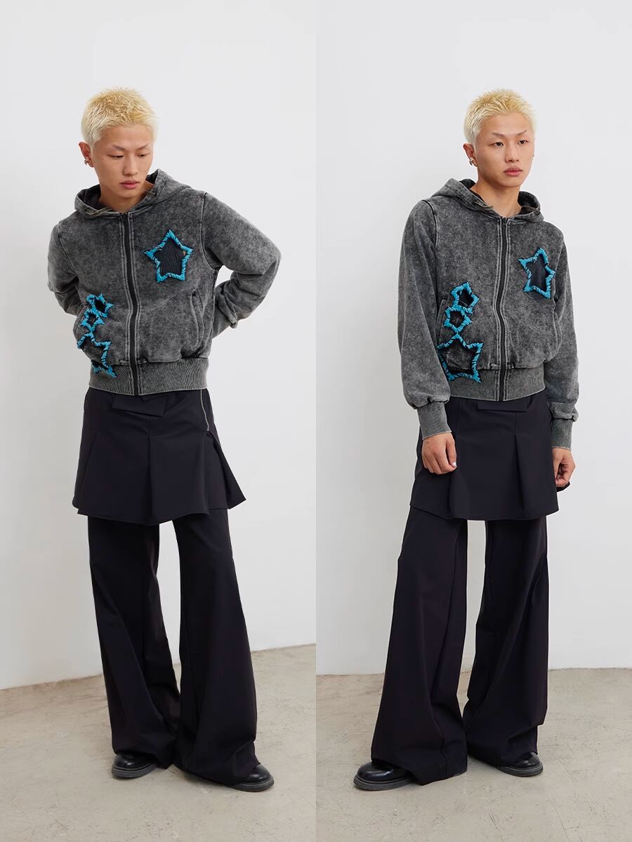 CONP 23AW Zip-Front Hooded Sweatshirt | ziyangchen CONP 23AW Zip-Front Hooded Sweatshirt | ziyangchen