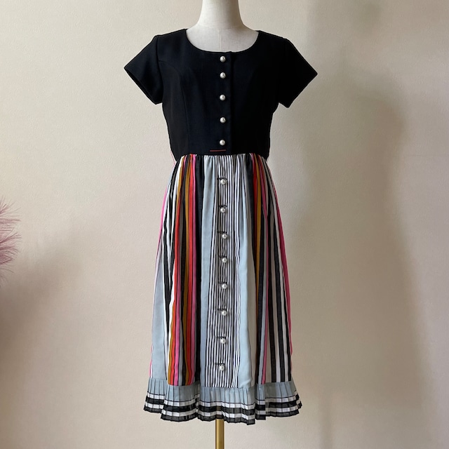 Lorch OF DALLAS 60s Vintage Strips Dress W280