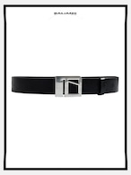 BALIANG Embossed Logo Leather Belt