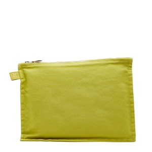 エルメス ボラボラ MM （中） ポーチ グリーン コットン レディース HERMES 【中古】