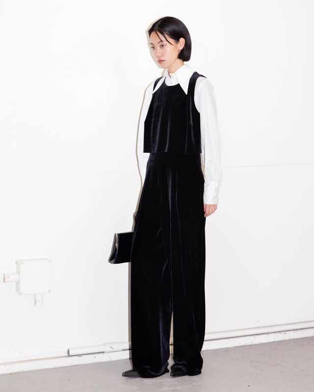 1990s layered sleeveless velour jumpsuit
