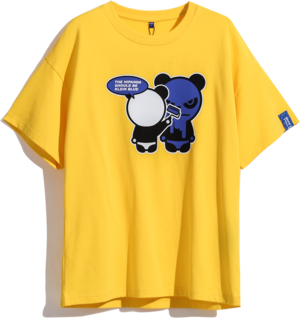 送料無料【HIPANDA ハイパンダ】レディース  パンダピグメント Tシャツ / WOMEN'S PANDA PIGMENT SHORT SLEEVED T-SHIRT / WHITE・YELLOW・SAPPHIRE BLUE