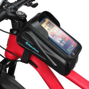 【人気】DURATECH 自転車バッグ トップチューブバッグ ロードバイクバッグ フレームバッグ 高感度タッチスクリーン 遮光カバー付き 防塵 装着便利 小物収納 6.9インチスマホ対応