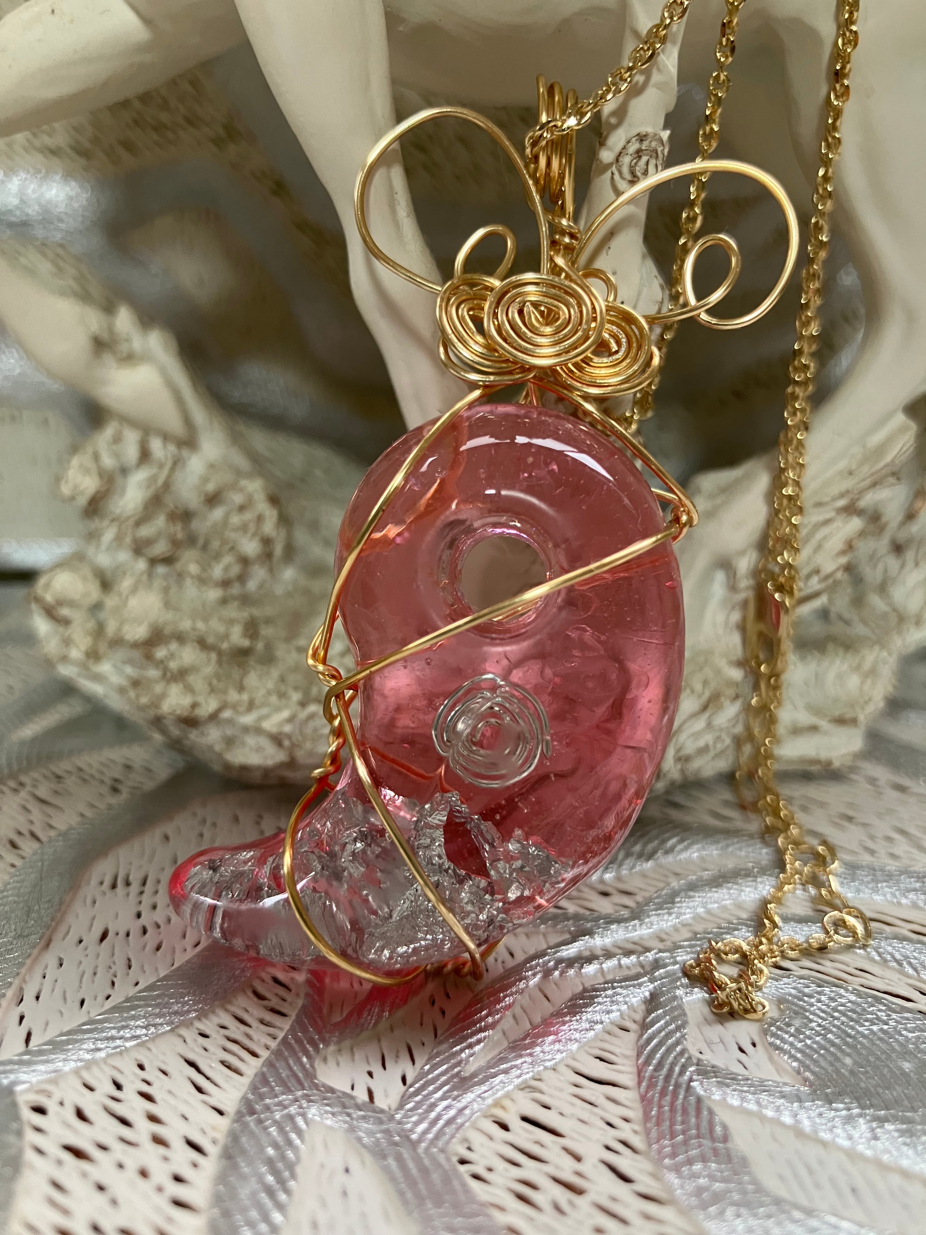ガラス細工 蟹座 星座シリーズ 隕石 ハンドメイド ネックレス オパール ガラス細工 蟹座 星座シリーズ 隕石 ハンドメイド ネックレス オパール