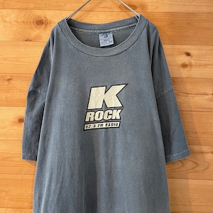 【anvil】 90s オーバーサイズ 刺繍タグ ラジオ局 アドバタイジングTシャツ ゆるだぼ 雰囲気○