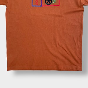 【AAA】メキシコ製 Tシャツ TEXAS 刺繍ロゴ 鳥 キャメル ライトブラウン LARGE アルスタイル US古着