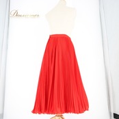 社交ダンス 衣装 スタンダード スカート レッスンウェア 練習着 オールシーズン SEKINE セキネ 赤 レッド系 派手 無地 シンプル プリーツ 社交ダンス衣装 舞台衣装 レディース おしゃれ かわいい 大人用 フェミニン デイリーユース 薄手 丈夫 ポリエステル素材 プリーツスカート 動きやすい オールマッチ スタイリッシュ 体系カバー 丈74cm ウエスト31cm~ 練習用 イベント 文化祭