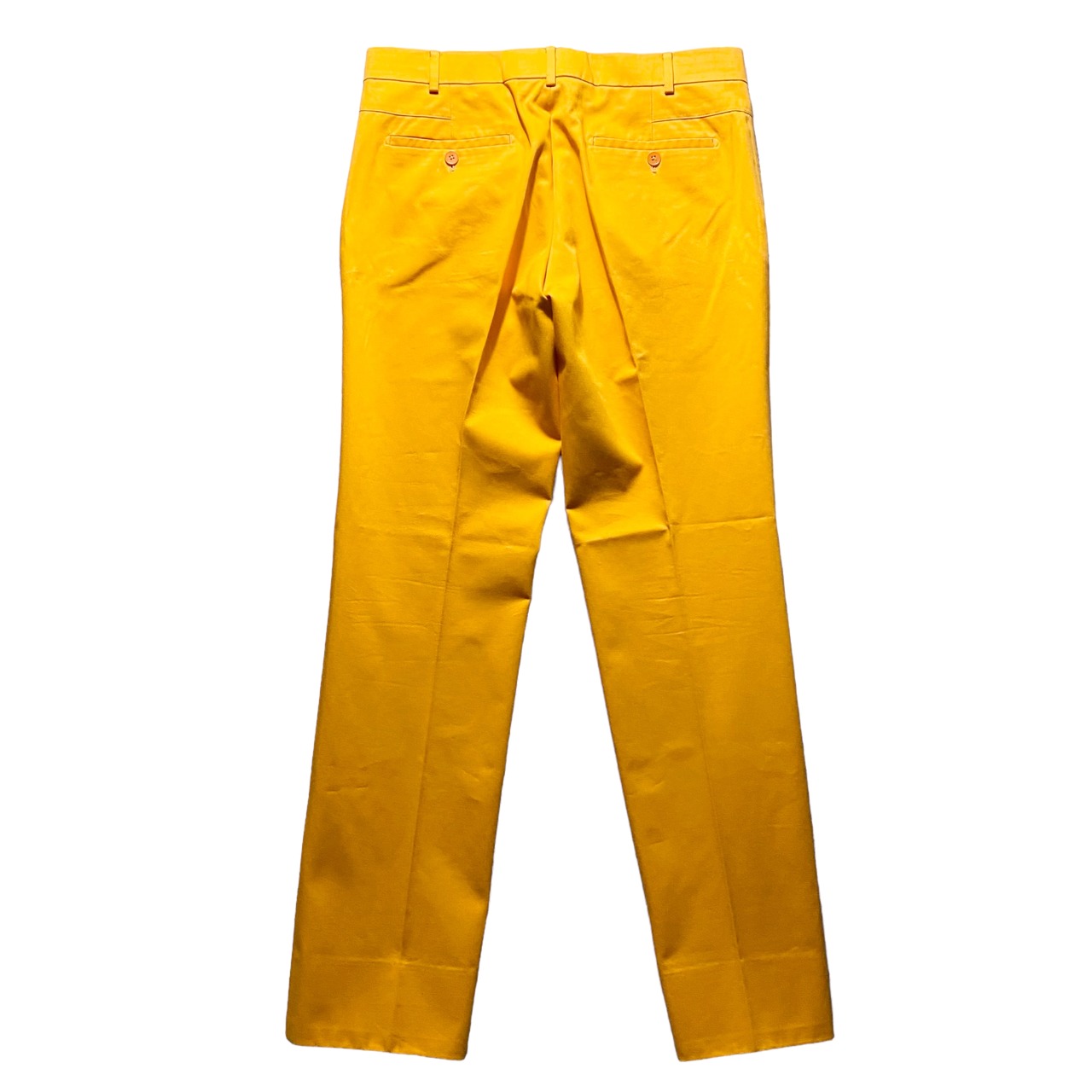 HERMES lemon yellow color cotton slacks