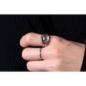 S925 OVAL DOUBLET STONE RING GOLD -AVALON SHELL-
