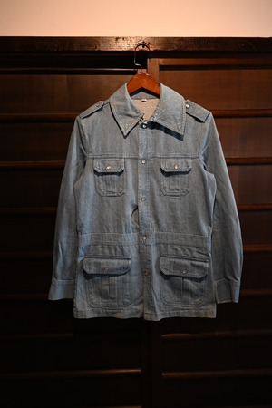 70's hepworths denim safari jacket 0438