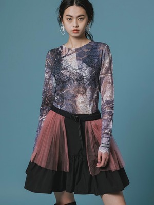 【26AW | WOMEN】NONTOKYO ノントーキョー /トップス / レースダイレクトプリントカットソー　NON-26A-0809