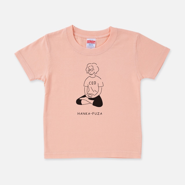 Tシャツ［どこでもZEN：キッズ］HANKA-FUZA　アプリコット色