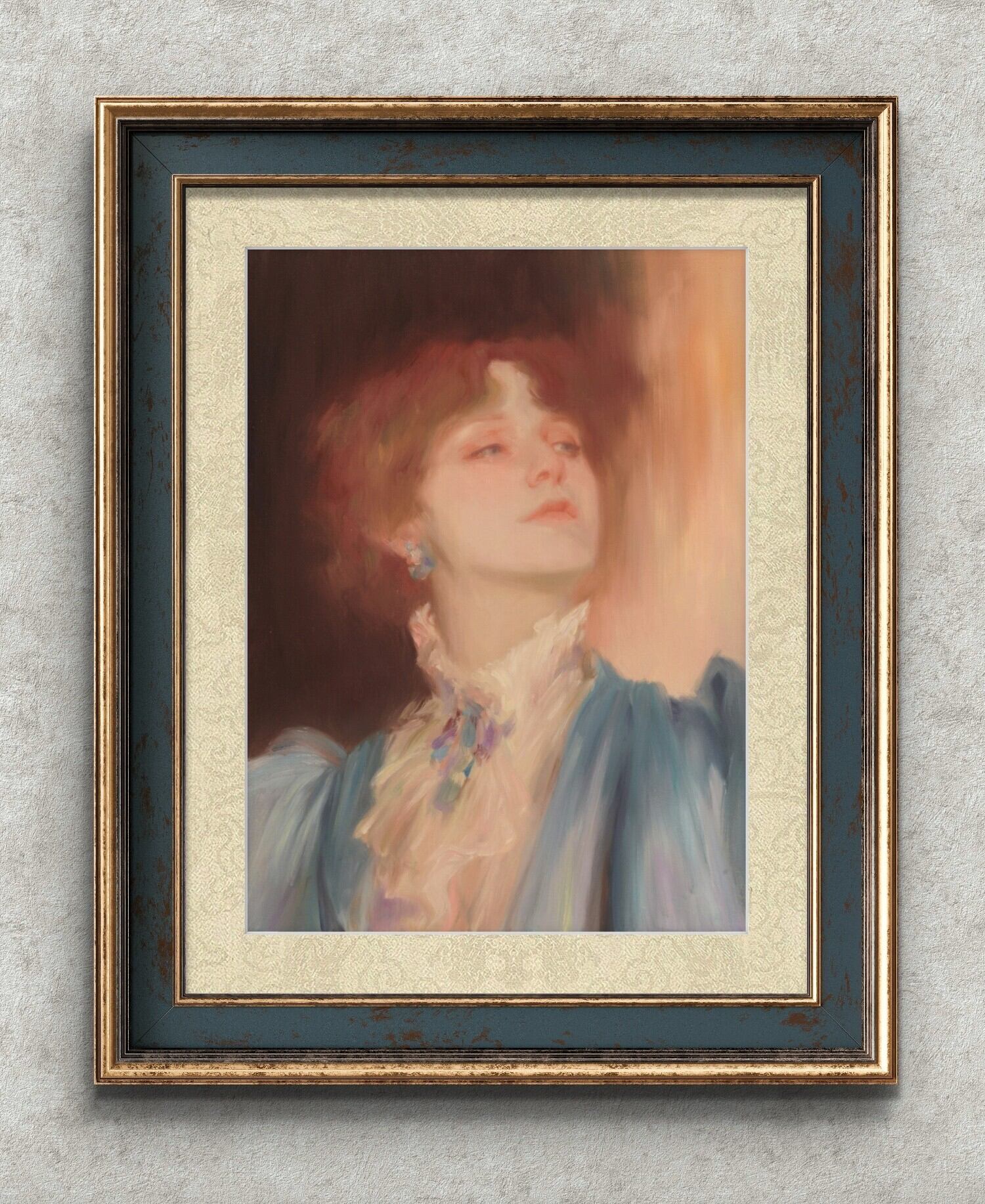 肉筆油彩画 写実画 窓辺の少女 Oil painting | kuguiart