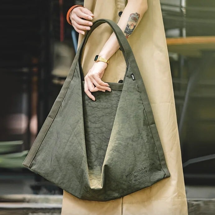 Olive Green Unique Tote Bag / オリーブグリーン ユニーク