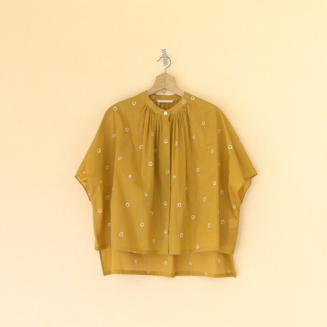 atelier naruse アトリエナルセ コットン WA バンドカラーブラウス