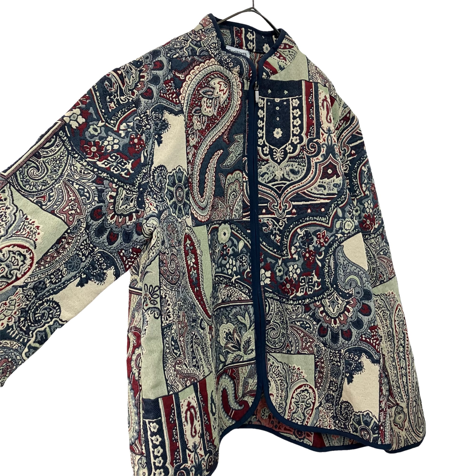 VINTAGE BON WORTH Paisley gobelins Embroidery zip jacket 』USED