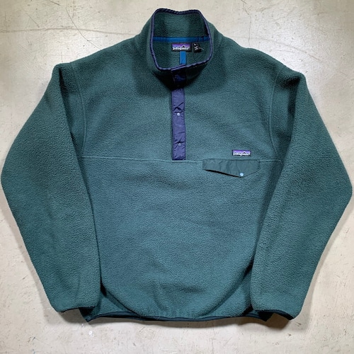 90's patagonia パタゴニア  スナップT フリース 25530 F1 91年 USA製 プルオーバー フォレストグリーン L アウトドア 希少 ヴィンテージ BA-1614 RM2033H