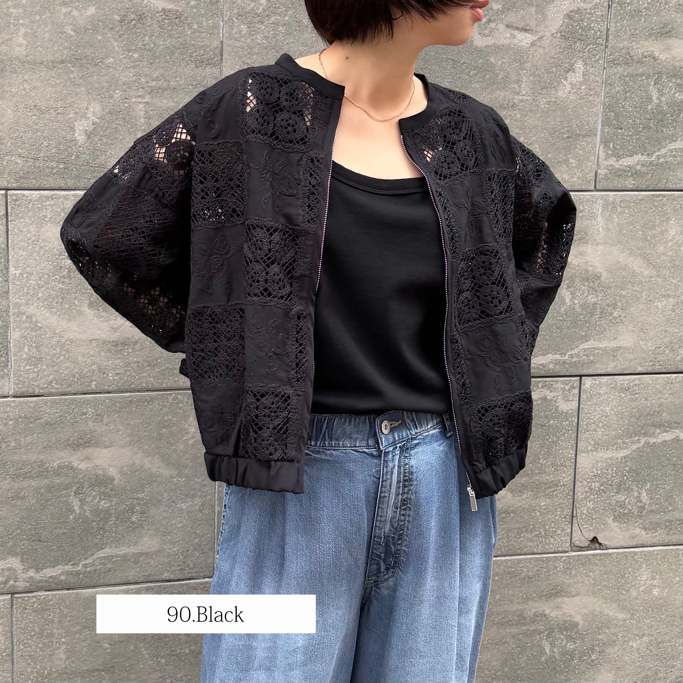 パッチワークレースブルゾン（NO.85261416） | AnnaKerry