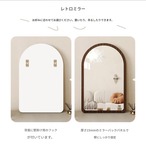 【木製 インテリア 鏡】全身鏡 モダン 北欧テイスト シンプル おしゃれ 装飾 ミラー 壁掛け 置き型 玄関 寝室 リビング 高さ60cm