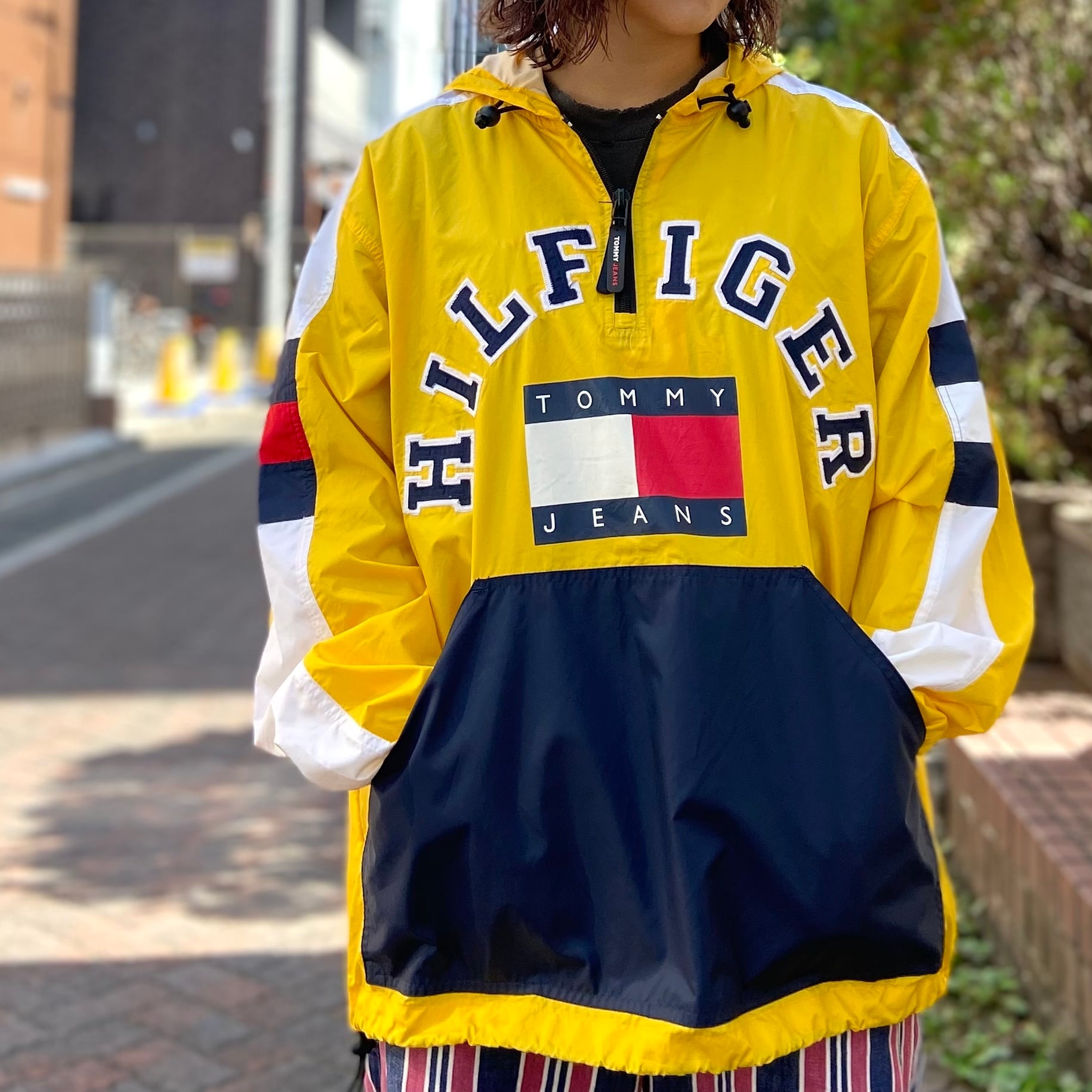 90年代 サイズ L【Tommy Hilfiger】トミーヒルフィガー ナイロン ...