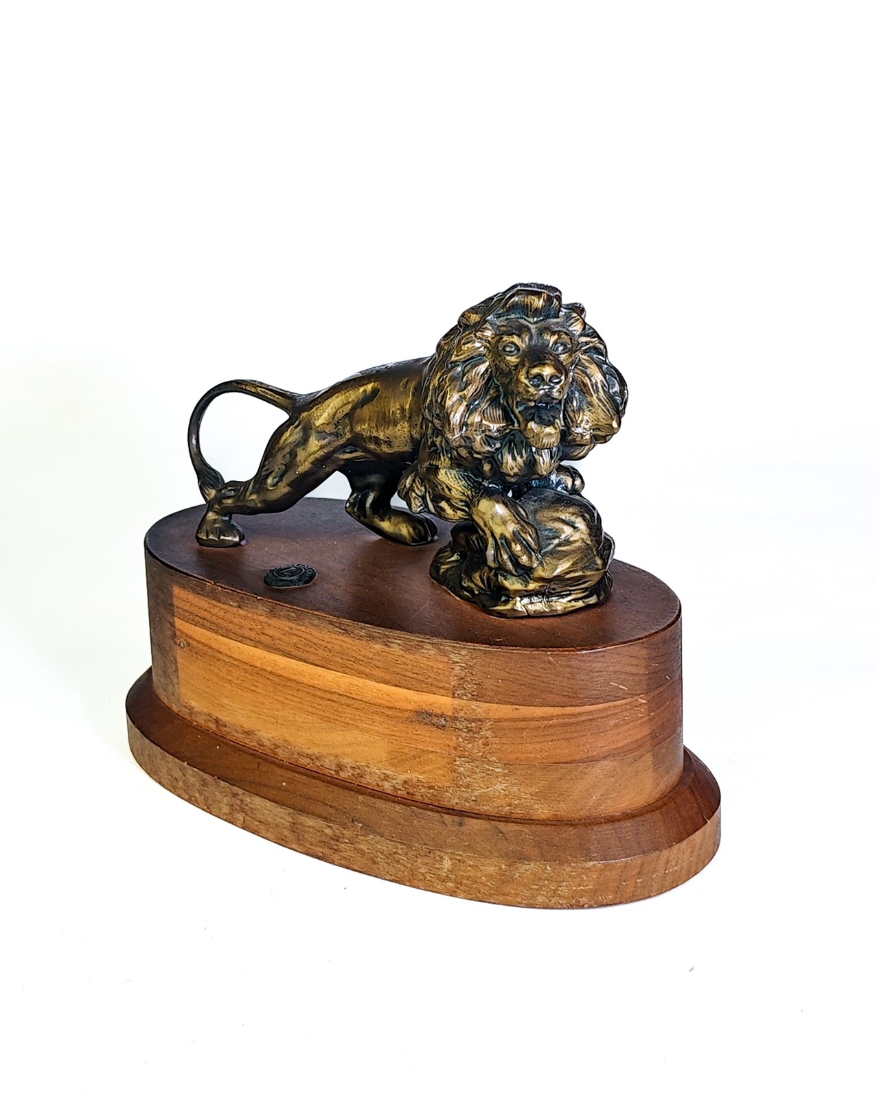 ヴィンテージ雑貨 ライオンズクラブ ライオンのブロンズ像 台座付き