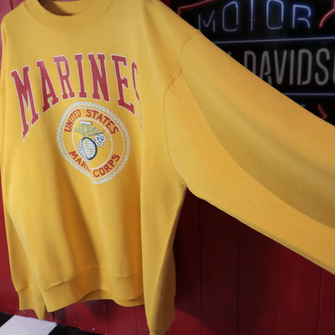 90s USA製　US.MARINES ヴィンテージスウェット　XL マスタードイエロー