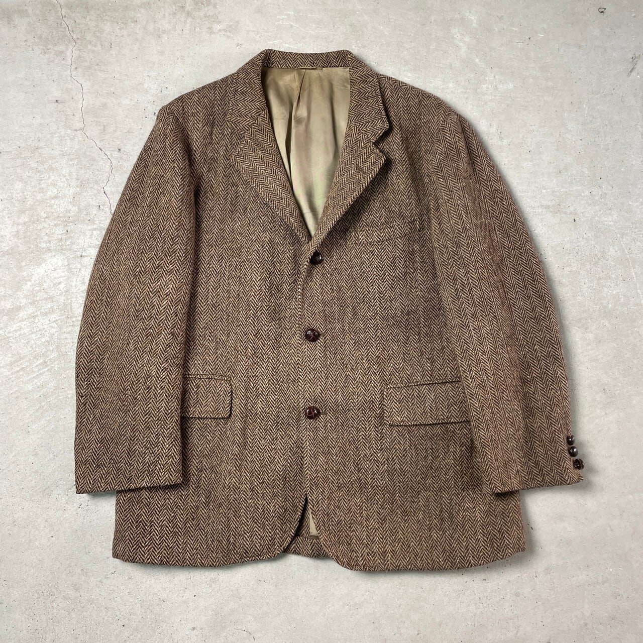 80年代 USA製 HARRIS TWEED ハリスツイード ウールテーラード