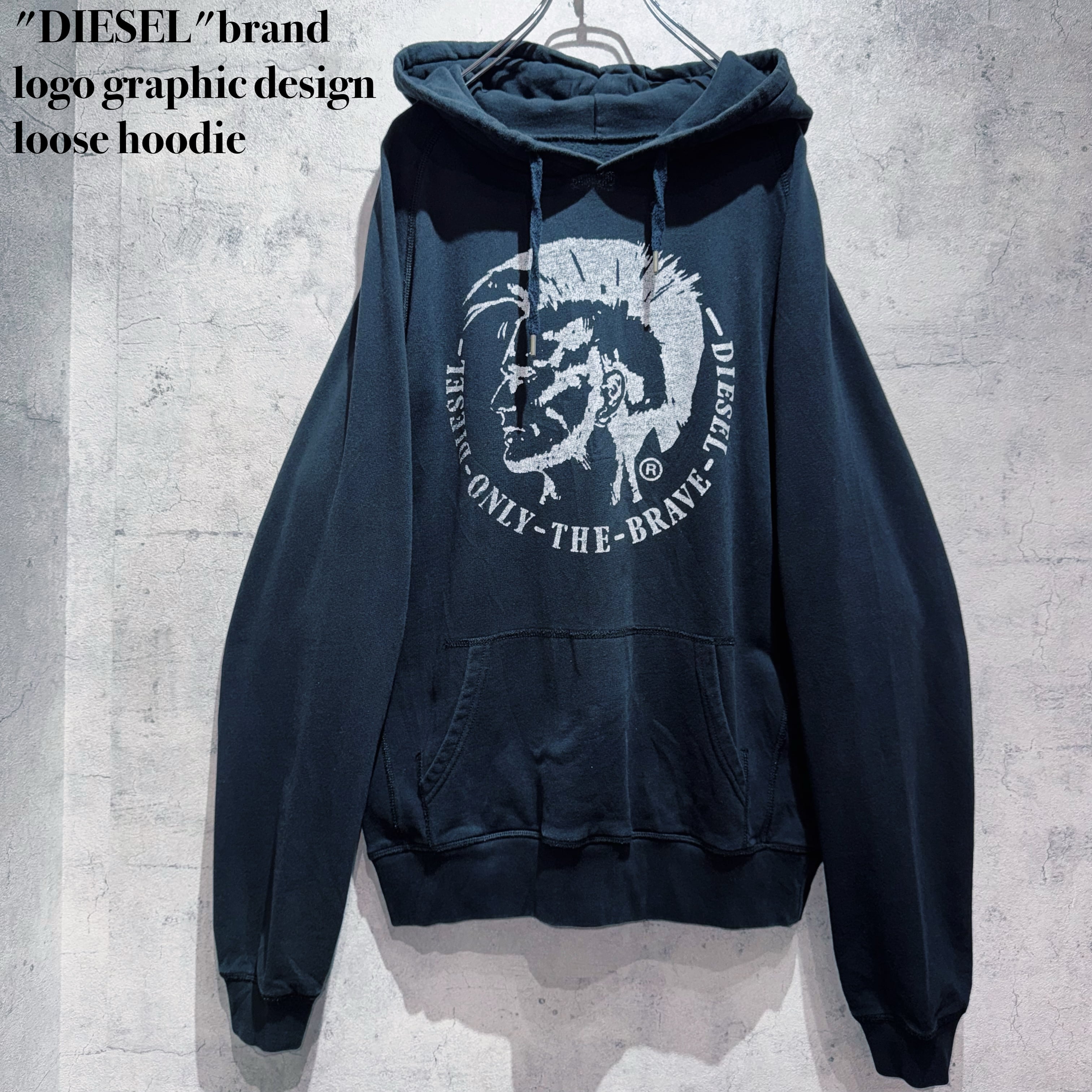 "DIESEL"brand logo graphic design loose hoodie