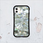 iPhoneケース ダイヤモンド 4月誕生石｜天然石柄スクエア型 GEM029