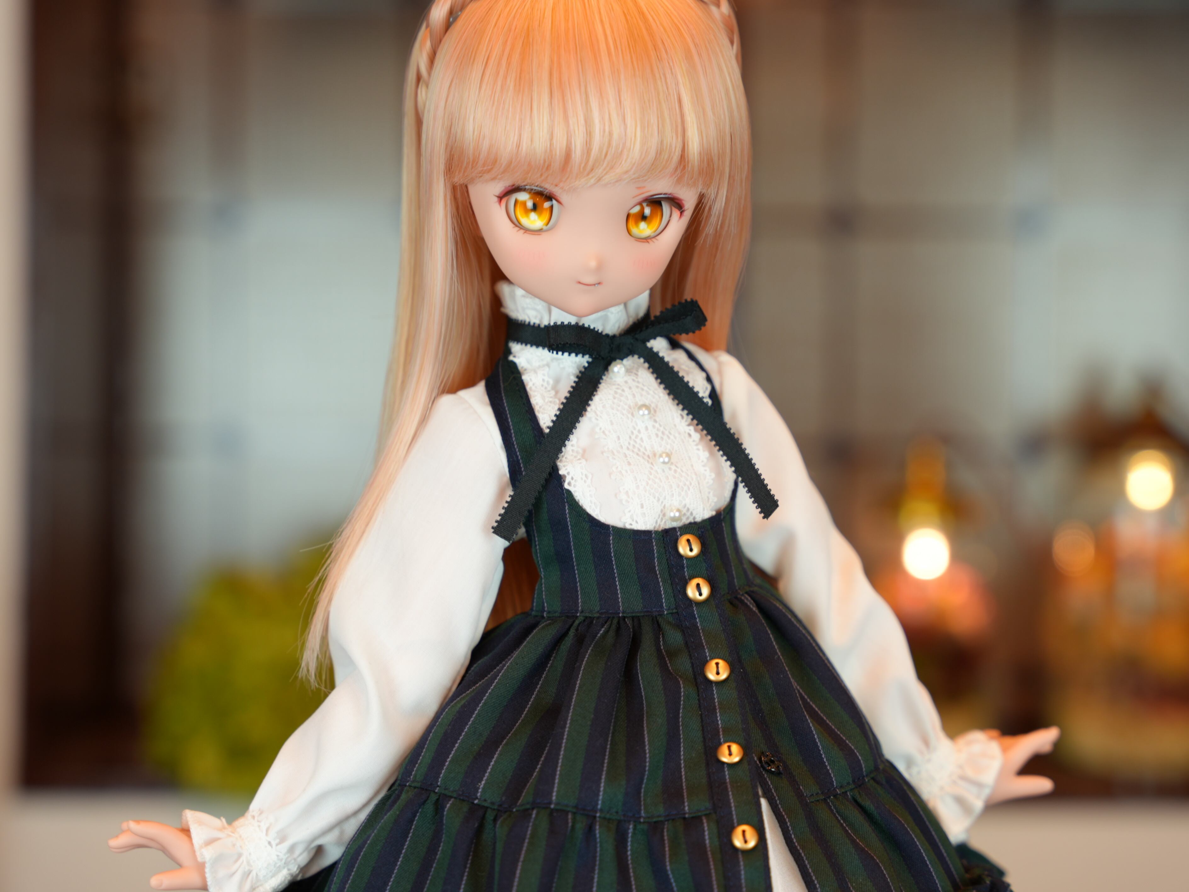 SDM.MDDドール用 ロリータ風ドレス＆ブラウスセット MDD / kumako対応OF【おしゃまおっとりブラウス&3色のリボン】MDD