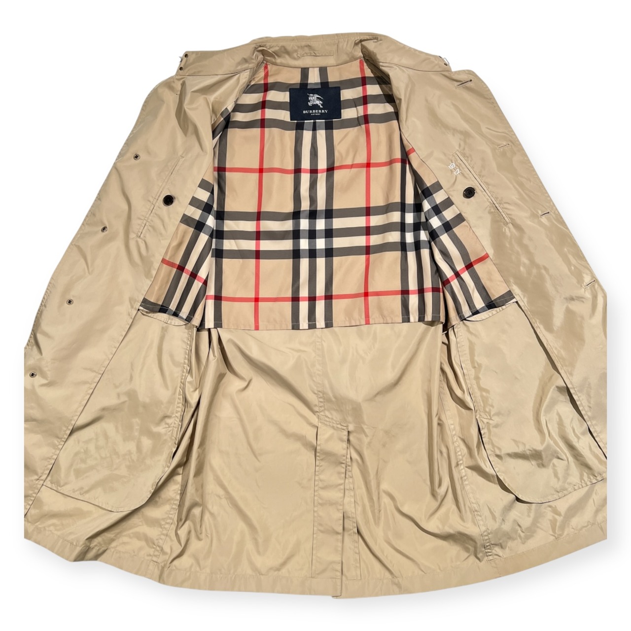 BURBERRY LONDON バーバリー ロンドン 裏チェック ライト コート サイズ M /ベージュ/ベルト付き/薄手/三陽商会