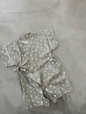 オリジナル甚平ロンパース ベビー用甚平 80cm グレージュ