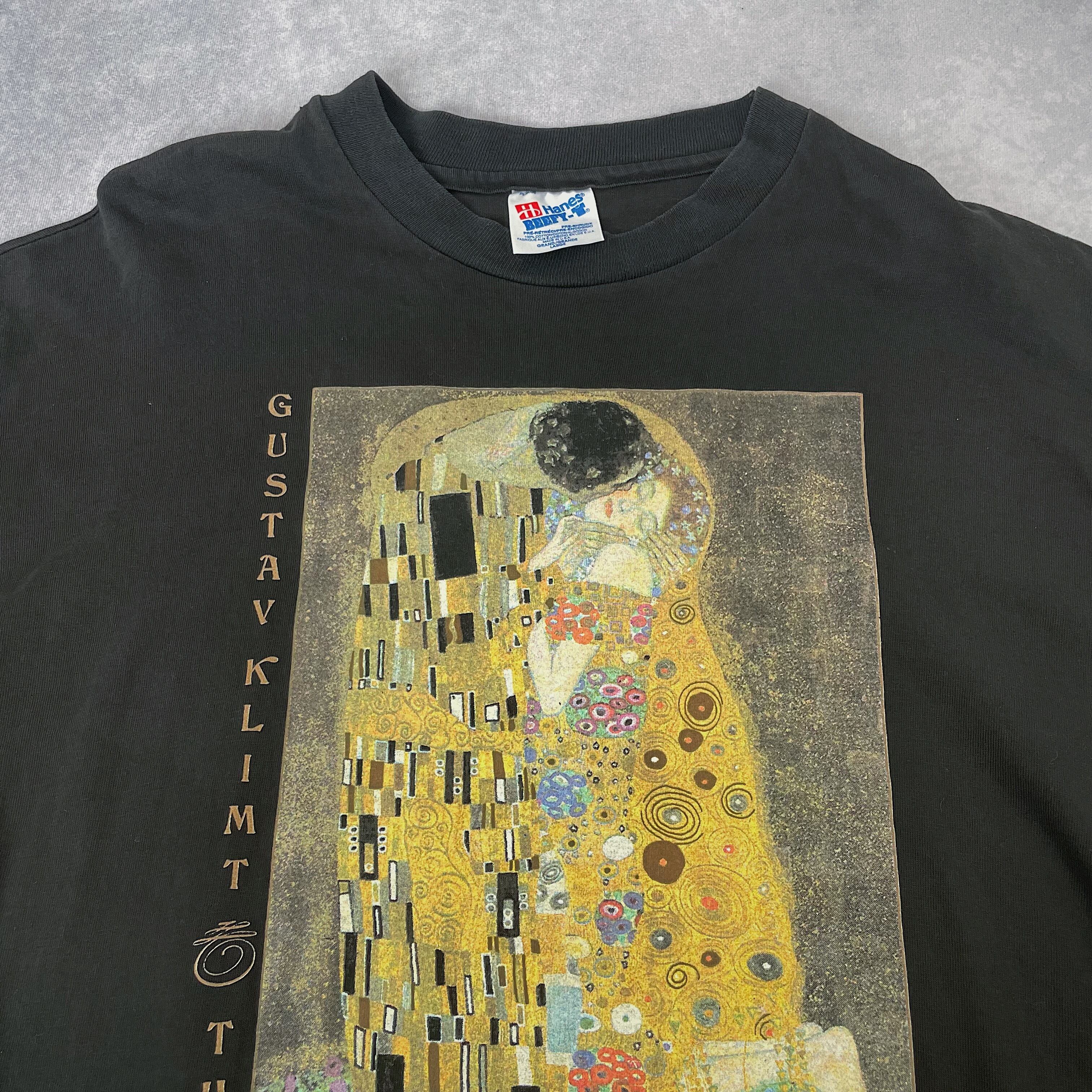 90s Klimt kiss Tシャツ Hanes L クリムト 接吻 アート 90s Klimt kiss Tシャツ Hanes L クリムト 接吻 アート