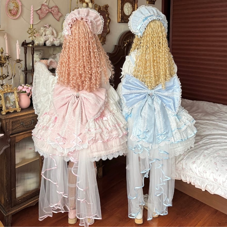 ロリィタ ジャンパースカート レース重ね フリル多層 クラシカル甘ロリ