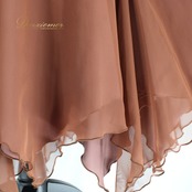 【社交ダンス衣装】ブラウン Chacott チャコット スカート 茶色 フリル レース 軽い 薄い レッスン 練習着 パーティ 無地