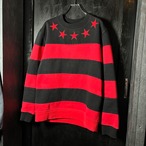 GIVENCHY PARIS スタースウェット　赤黒ボーダー　ジバンシィ　ハイブランドスウェット