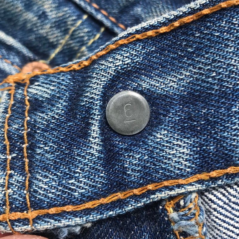 60's 70's LEVI'S リーバイス デニム 501 Big E 刻印6 足長R 不均等V