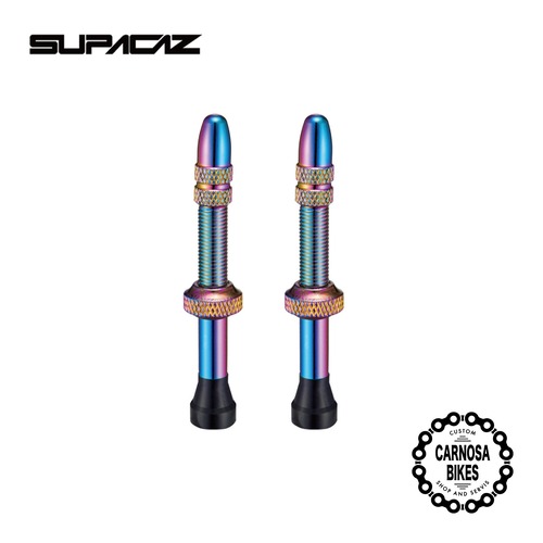 【SUPACAZ】Star Valvez [スターバルブズ] ペアセット 50mm アルミ Oil Slick