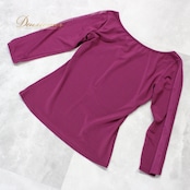 社交ダンス 衣装 スタンダード トップス レッスンウェア レディース オールシーズン 紫 無地 Leirena レイリーナ 長袖 シンプル 練習着 練習用 ウェア ダンス衣装 フィットネス ディープパープル モダン 無地デザイン レディースウェア 高伸縮性 快適 体型カバー シンプルスタイル 演技服 トップスワンピース ヨガウェア ダンスレッスン