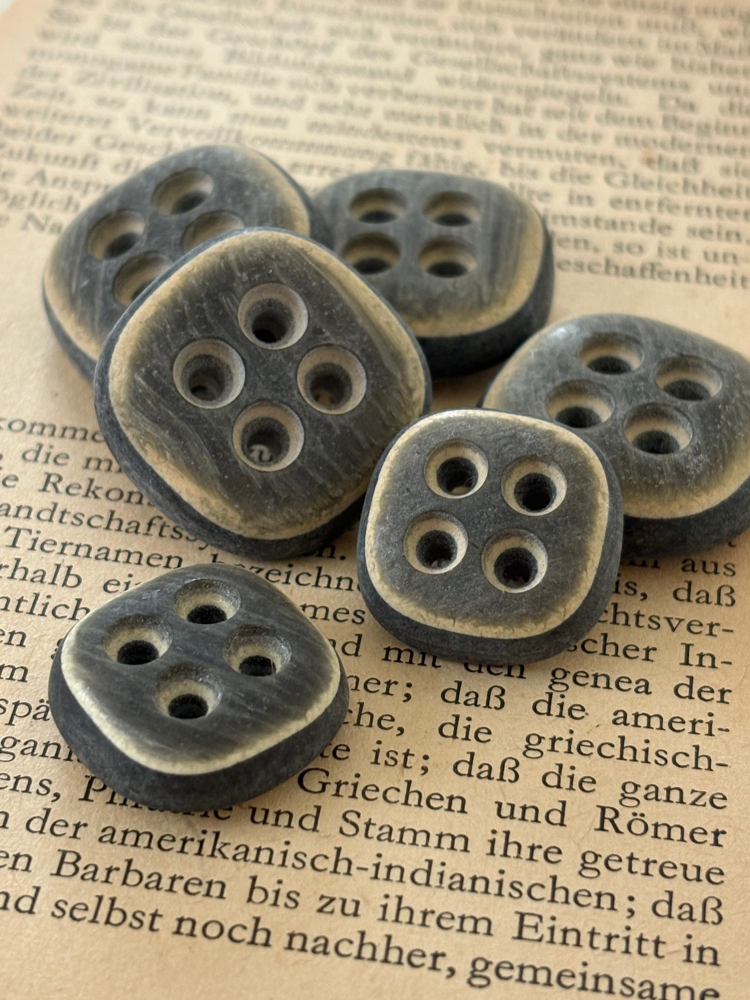 SALE Vintageボタンセット 6個セット スクウェア アクセサリーパーツ レトロボタン デコレーション材
