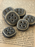 SALE Vintageボタンセット 6個セット スクウェア アクセサリーパーツ レトロボタン デコレーション材